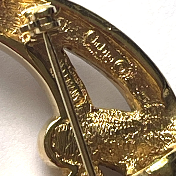 Christian Dior Signed Rhinestone Crescent Moon Brooch-Christian Dior-Vintage Online