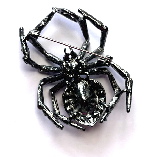 Coloured Rhinestone Spider Brooch-Vintageonline-Vintage Online