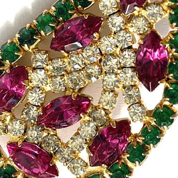 Coloured Rhinestone Vintage Brooch-Vintageonline-Vintage Online