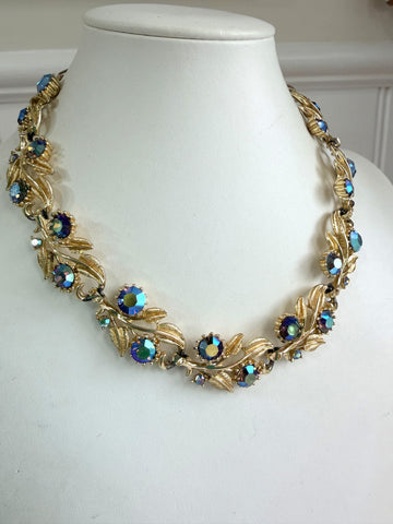 Coro Aurora Borealis Rhinestone Vintage Necklace-CORO-Vintage Online