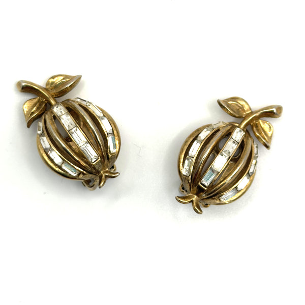 Crown Trifari Vintage 1950's Earrings-Trifari-Vintage Online