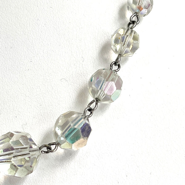 Crystal Bead Single Strand 1950's Necklace-Vintageonline-Vintage Online