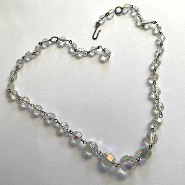 Crystal Bead Single Strand 1950's Necklace-Vintageonline-Vintage Online