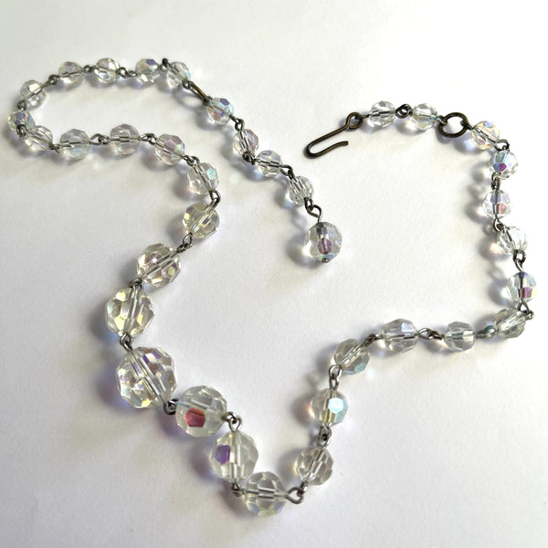 Crystal Bead Single Strand 1950's Necklace-Vintageonline-Vintage Online