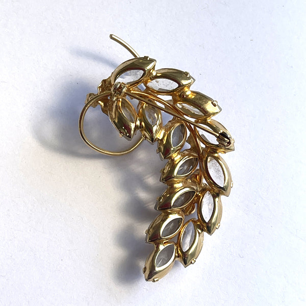 Crystal Rhinestone Earrings and Brooch Vintage Set-Vintageonline-Vintage Online