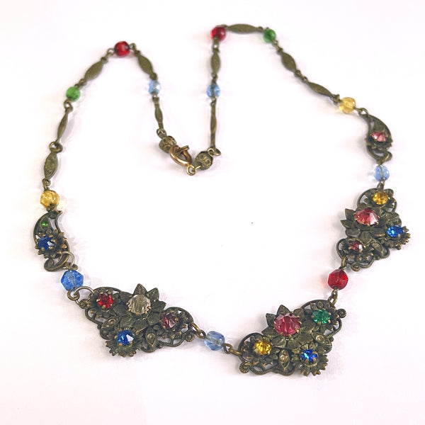 Czech Filigree 1930's Necklace-Vintageonline-Vintage Online