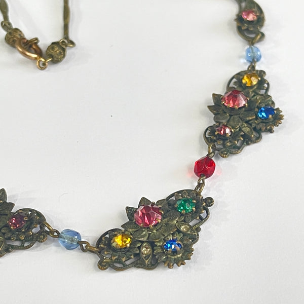 Czech Filigree 1930's Necklace-Vintageonline-Vintage Online