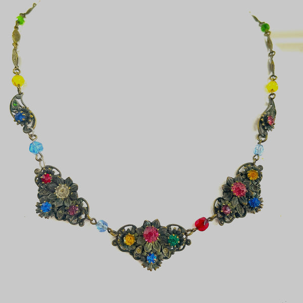 Czech Filigree 1930's Necklace-Vintageonline-Vintage Online