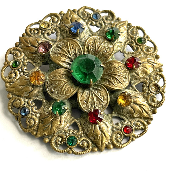 Czech Filigree 1930's Vintage Brooch-Vintageonline-Vintage Online