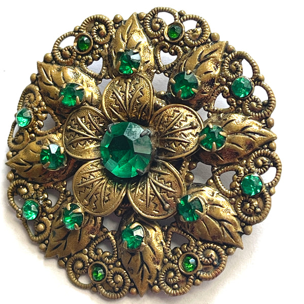 Czech Filigree Vintage Brooch-Vintageonline-Vintage Online