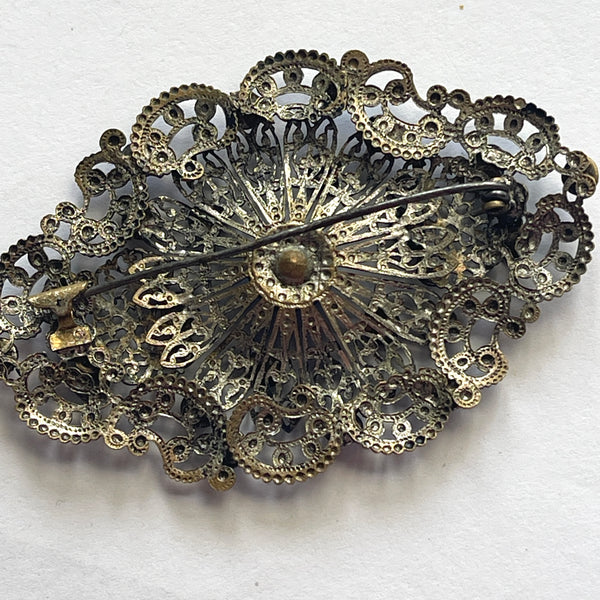 Czech Filigree Vintage Brooch-Vintageonline-Vintage Online