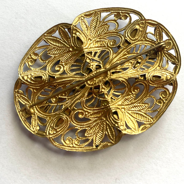 Czech Filigree Vintage Brooch-Vintageonline-Vintage Online