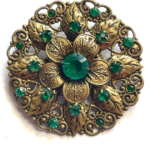 Czech Filigree Vintage Brooch-Vintageonline-Vintage Online