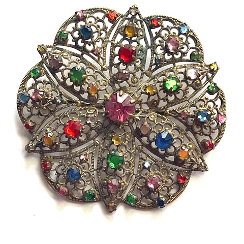 Czech Filigree Vintage Brooch-Vintage Online-Vintage Online
