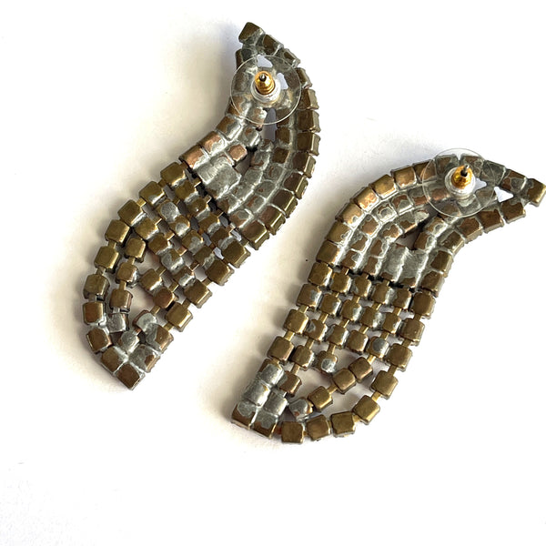 Czech Rhinestone Earrings-From Czechoslovakia-Vintage Online
