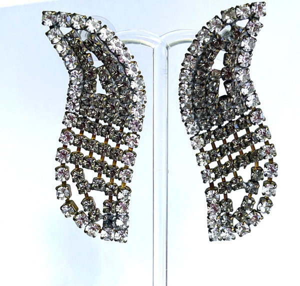 Czech Rhinestone Earrings-From Czechoslovakia-Vintage Online