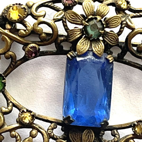 Czech Vintage 30's Filigree Brooch-Vintageonline-Vintage Online