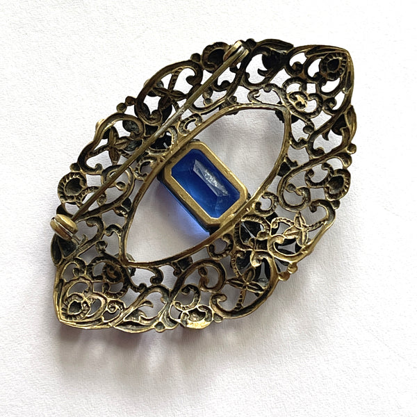 Czech Vintage 30's Filigree Brooch-Vintageonline-Vintage Online