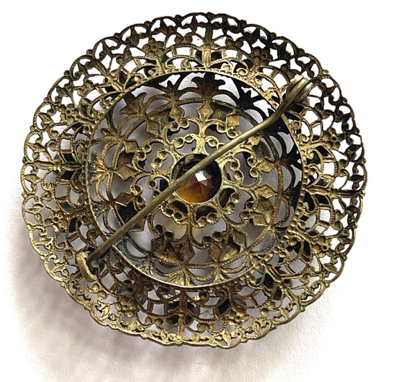 Czech Vintage Filigree 30's Brooch-Vintageonline-Vintage Online
