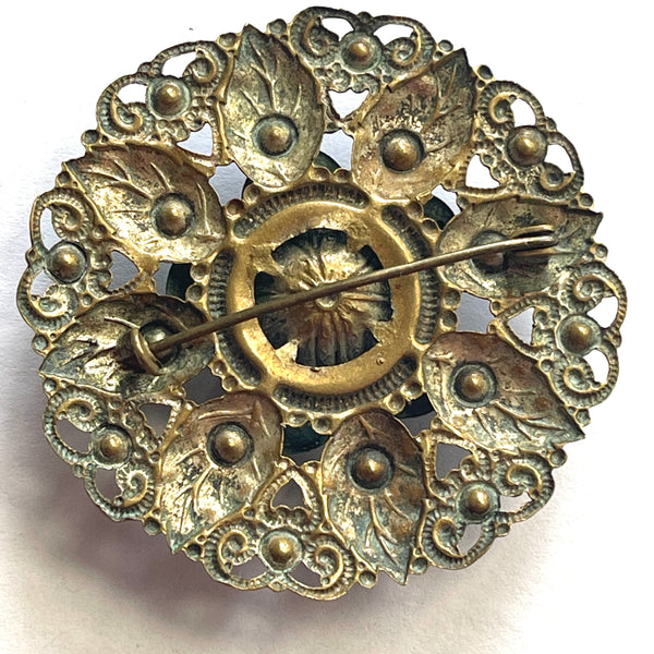 Czech Vintage Filigree Brooch-Vintageonline-Vintage Online
