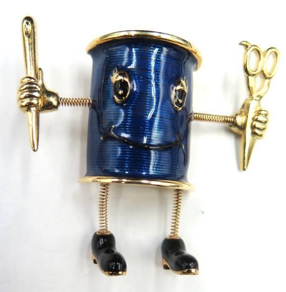 Danecraft Vintage Trembler Seamstress Brooch-Danecraft-Vintage Online