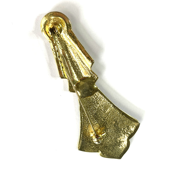 Deco Style Enamel & Rhinestone Brooch-Vintageonline-Vintage Online