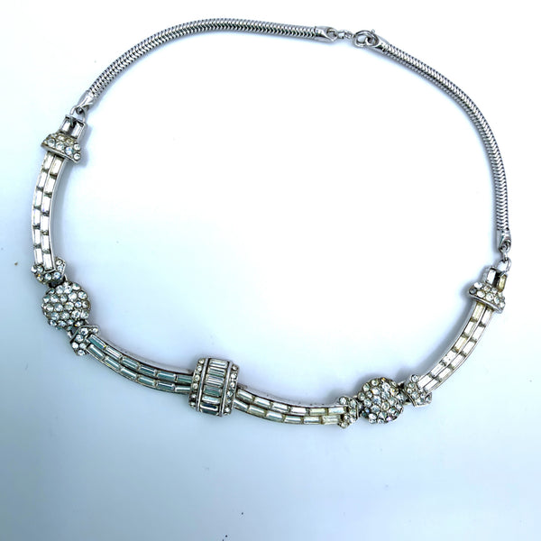 Deco Style Vintage Rhinestone Necklace-Vintageonline-Vintage Online