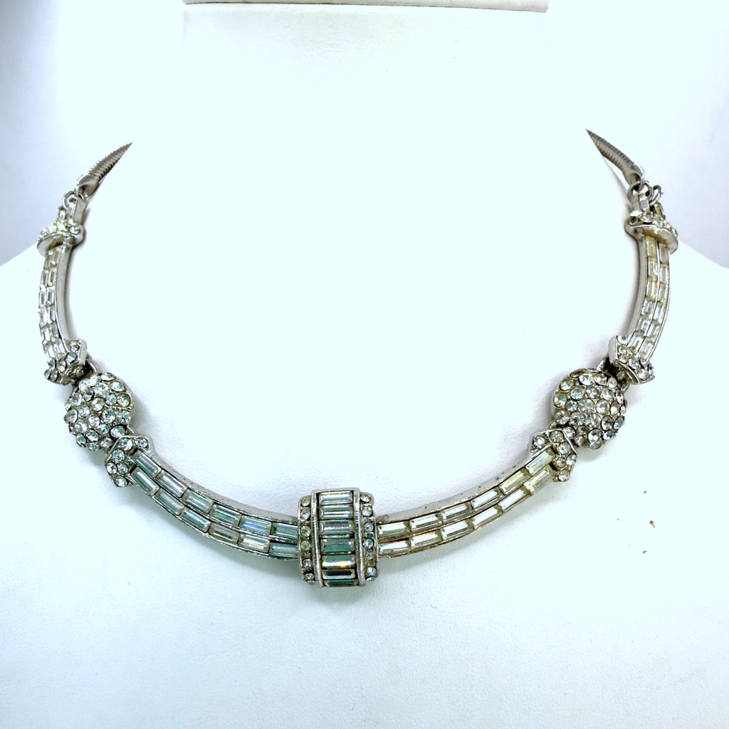Deco Style Vintage Rhinestone Necklace-Vintageonline-Vintage Online