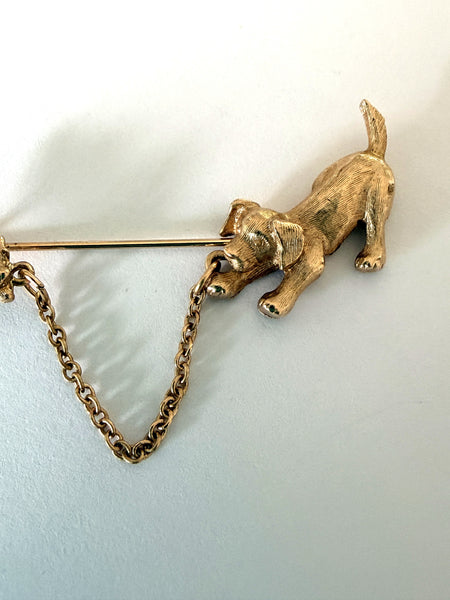 Dog & Puppy 1980's Stick Pin Brooch-AVON 1980's-Vintage Online
