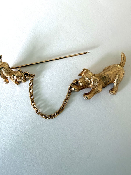 Dog & Puppy 1980's Stick Pin Brooch-AVON 1980's-Vintage Online