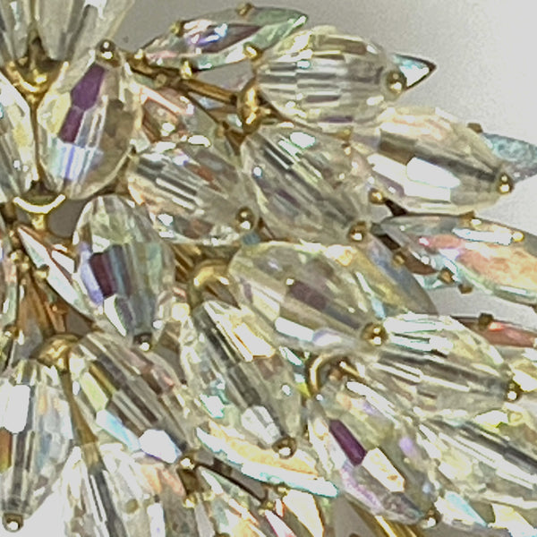 Donald Simpson Aurora Borealis Crystal & Rhinestone Mid Century Brooch-Vintageonline-Vintage Online