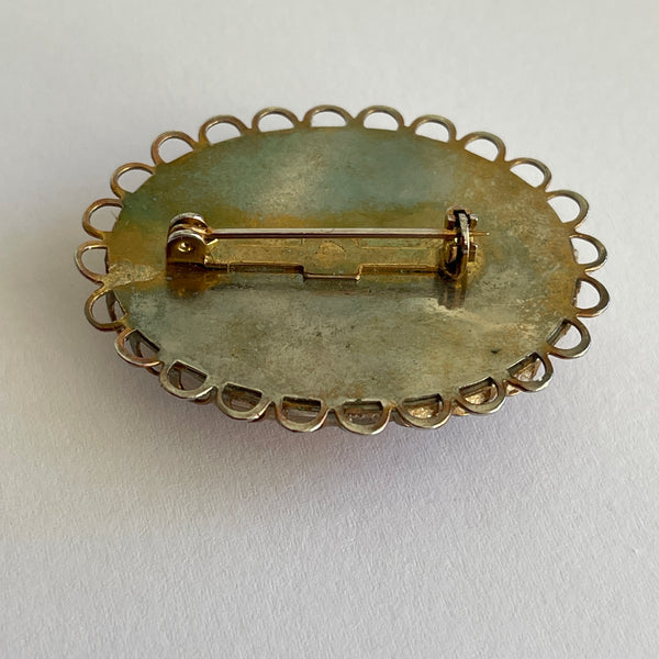 Dried Flowers Under Lucite Vintage Mid Century Brooch-Vintageonline-Vintage Online