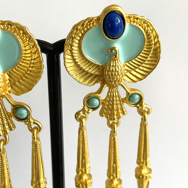 Egyptian Style Drop Earrings-Vintageonline-Vintage Online