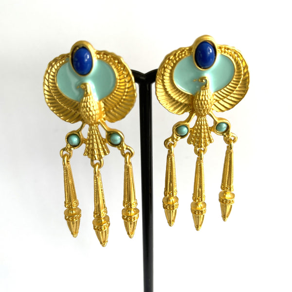 Egyptian Style Drop Earrings-Vintageonline-Vintage Online