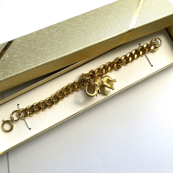 Elephant Chain Bracelet-Vintageonline-Vintage Online
