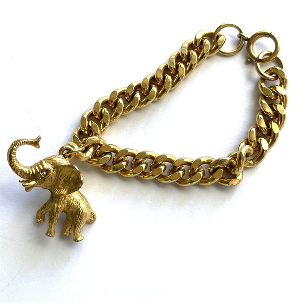 Elephant Chain Bracelet-Vintageonline-Vintage Online
