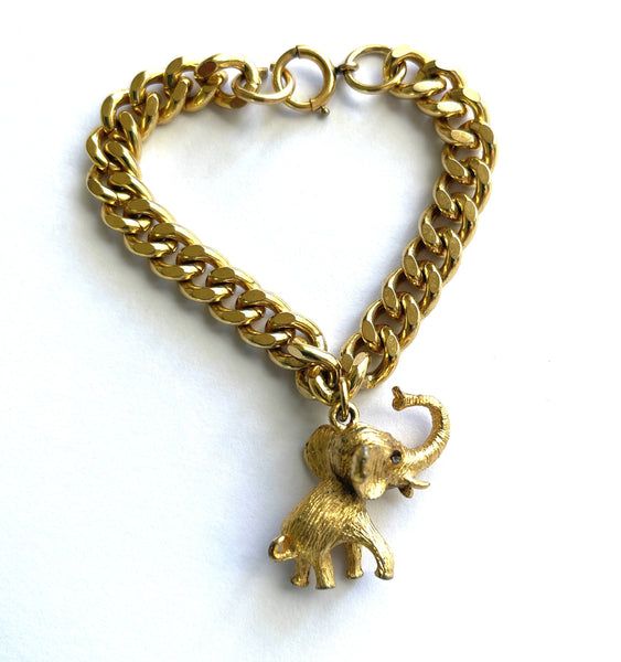 Elephant Chain Bracelet-Vintageonline-Vintage Online