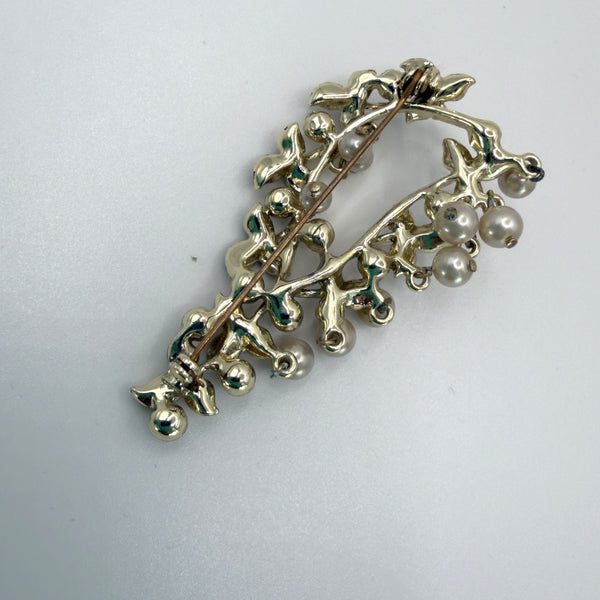 Enamel and Pearl Vintage 60's Necklace & Brooch-Vintageonline-Vintage Online