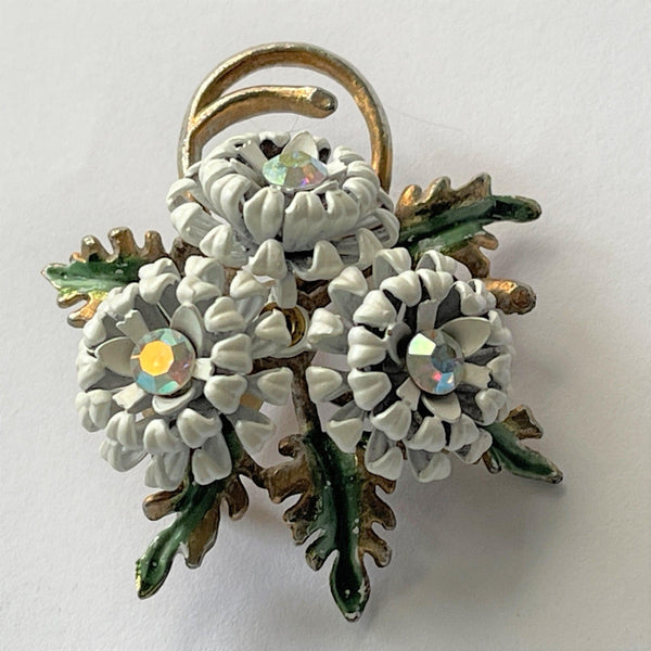 Enamelled AB Rhinestone 1950's Vintage Brooch-Vintageonline-Vintage Online