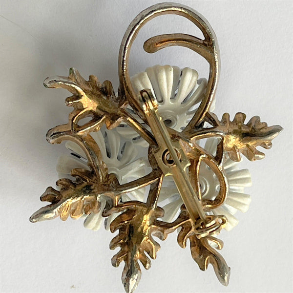 Enamelled AB Rhinestone 1950's Vintage Brooch-Vintageonline-Vintage Online