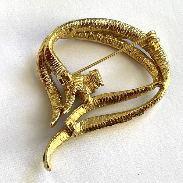 Enamelled Rhinestone Vintage Brooch-Vintageonline-Vintage Online