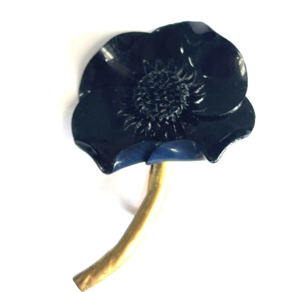 Fabrice Paris Designer Flower Stem Vintage Brooch-Fabrice Paris-Vintage Online