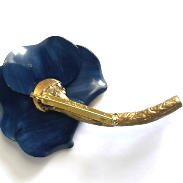 Fabrice Paris Designer Flower Stem Vintage Brooch-Fabrice Paris-Vintage Online
