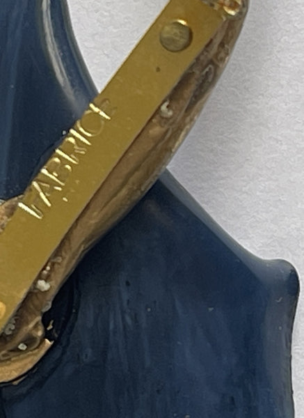 Fabrice Paris Designer Flower Stem Vintage Brooch-Fabrice Paris-Vintage Online