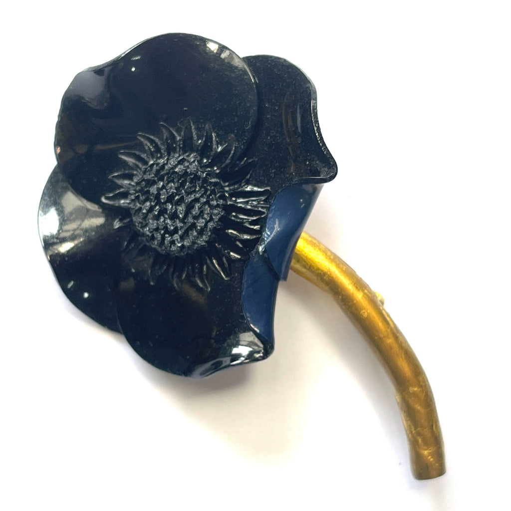 Fabrice Paris Designer Flower Stem Vintage Brooch-Fabrice Paris-Vintage Online