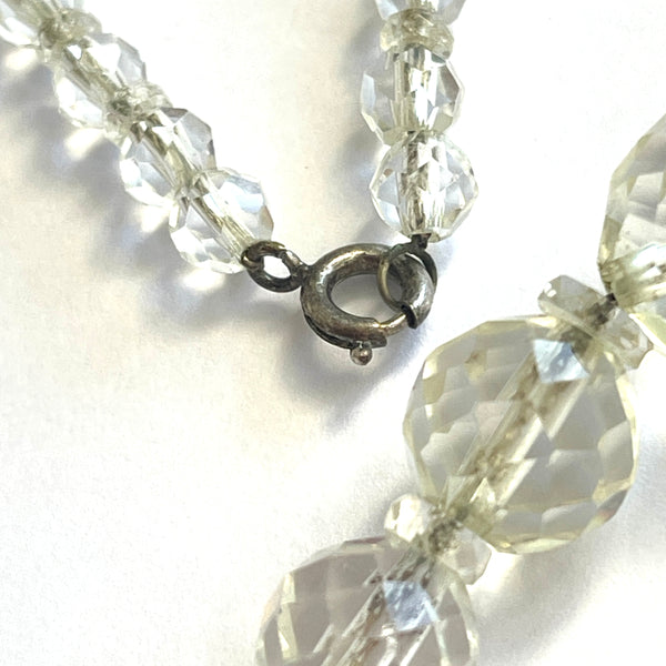 Faceted crystal Bead Vintage Necklace-Vintageonline-Vintage Online