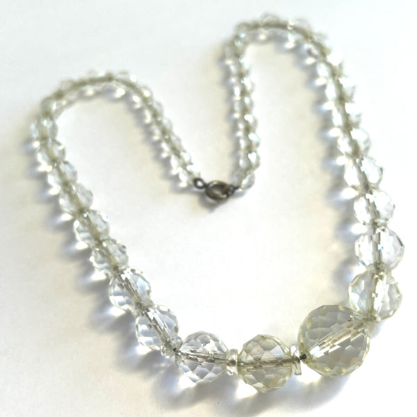 Faceted crystal Bead Vintage Necklace-Vintageonline-Vintage Online