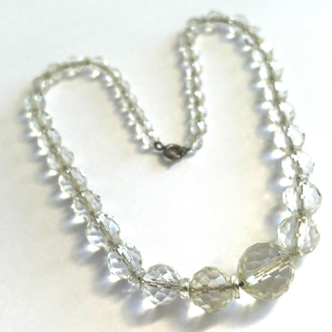 Faceted crystal Bead Vintage Necklace-Vintageonline-Vintage Online