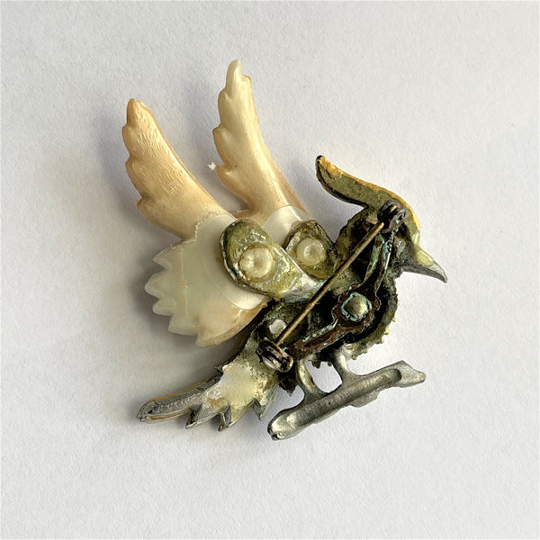 Fantasy Resin Mid Century Bird Brooch-Vintageonline-Vintage Online