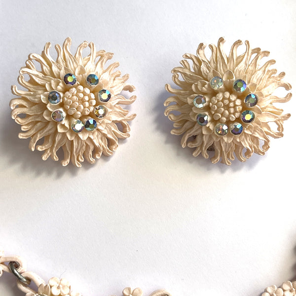 Feather Lite 1950's Vintage Necklace & Earrings-Featherweight-Vintage Online